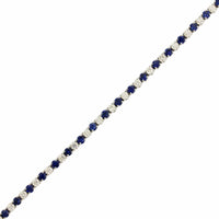 Platinum Alternating Sapphire and Diamond Tennis Bracelet