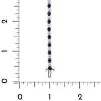 Platinum Alternating Sapphire and Diamond Tennis Bracelet