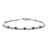 Penny Preville 18K White Gold Diamond and Sapphire Aura Line Bracelet