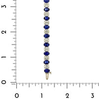 Platinum Oval Sapphire and Diamond Tennis Bracelet