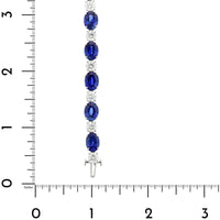 Platinum Oval Blue Sapphire and Round Diamond Bracelet