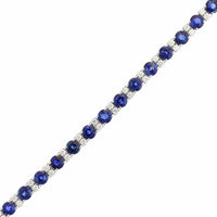 Platinum Round Sapphire and Diamond Tennis Bracelet