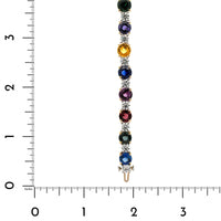 Platinum and 18K Yellow Gold Multi Colored Sapphire and Diamond Bracelet