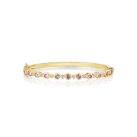 Penny Preville 18K Yellow Gold Diamond and Sapphire Bangle Bracelet