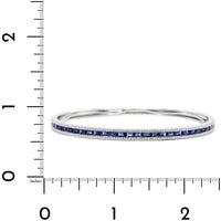 18K White Gold Sapphire and Diamond Bangle Bracelet