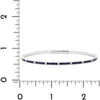 18K White Gold Sapphire and Diamond Flexible Bangle Bracelet