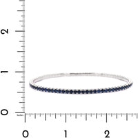 18K White Gold Blue Sapphire Flexible Bangle Bracelet