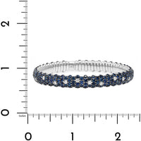 Zydo 18K White Gold Blue Sapphire and Diamond Stretch Bracelet