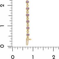 Suzy Landa 18K Yellow Gold Multi Colored Sapphire and Diamond Tennis Bracelet