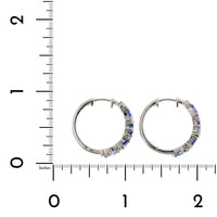 Penny Preville 18K White Gold Ombre Sapphire and Diamond Hoop Earrings