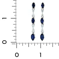 18K White Gold Sapphire and Diamond Drop Earrings