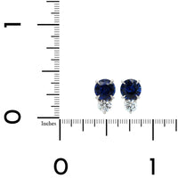 Platinum Sapphire and Diamond Stud Earrings
