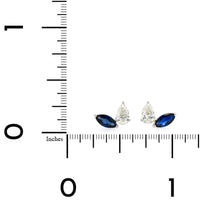 18K White Gold Sapphire and Diamond Stud Earrings