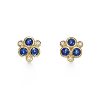 Temple St. Clair 18K Yellow Gold Diamond and Sapphire Earrings