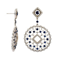 18K White Gold Sapphire and Diamond Drop Earrings