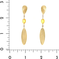 Marco Bicego 18K Yellow Gold Lunaria Twist Sapphire and Brown Diamond Drop Earrings