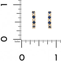 14K Yellow Gold Alternating Sapphire and Diamond Huggie Earrings