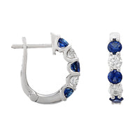 14K White Gold Sapphire and Diamond Earrings
