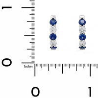 14K White Gold Sapphire and Diamond Earrings