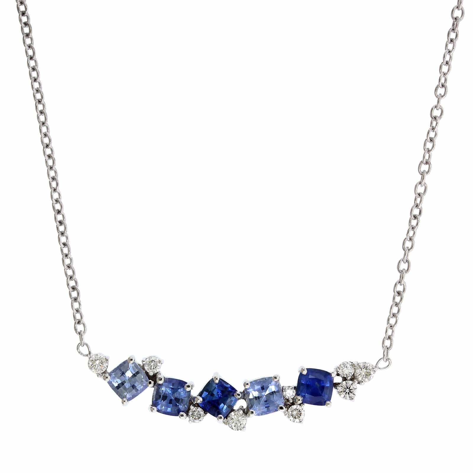 Penny Preville 18K White Gold Ombre Sapphire Necklace