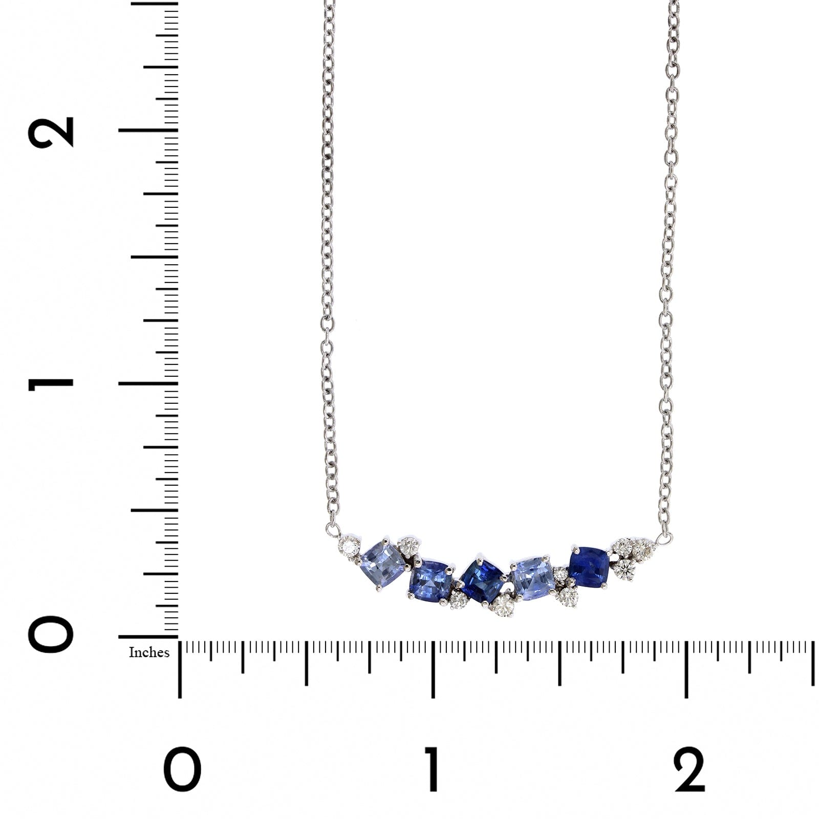 Penny Preville 18K White Gold Ombre Sapphire Necklace