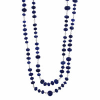 Eclat Jewels Platinum Sapphire and Diamond Bead Necklace