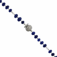 Eclat Jewels Platinum Sapphire and Diamond Bead Necklace