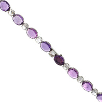 Bayco Platinum Diamond and Rose Cut Purple Sapphire Necklace