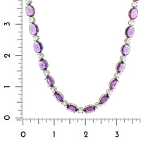 Bayco Platinum Diamond and Rose Cut Purple Sapphire Necklace
