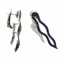 Eclat Jewels 18K White Gold Sapphire and Diamond Necklace Earring Set