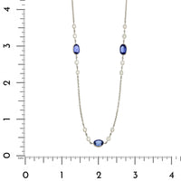 Platinum Blue Sapphire and Diamonds By The Yard Necklace