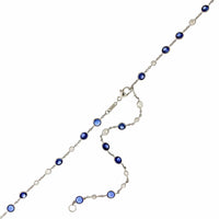 Platinum Blue Sapphire and Diamonds By The Yard Necklace