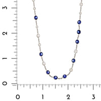 Platinum Blue Sapphire and Diamonds By The Yard Necklace