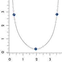 Platinum Cushion Cut Sapphire and Diamond By The Yard Necklace