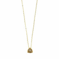 14K Yellow Gold Trillion Cut Blue Sapphire and Diamond Necklace