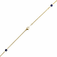 18K Yellow Gold Round Sapphire and Oval Diamond By The Yard Necklace