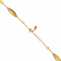 Marco Bicego Lunaria Twist 18K Yellow Gold 17" Colored Sapphire and Brown Diamond Necklace