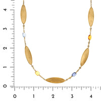 Marco Bicego Lunaria Twist 18K Yellow Gold 17" Colored Sapphire and Brown Diamond Necklace