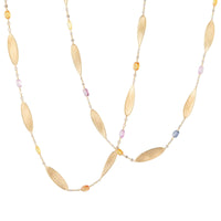 Marco Bicego Lunaria Twist 18K Yellow Gold 36.5" Colored Sapphire and Brown Diamond Necklace
