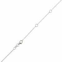 18K White Gold Diamond and Sapphire Curve Necklace