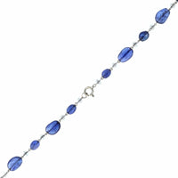 Eclat Jewels Platinum Sapphire and Diamond Bead Necklace