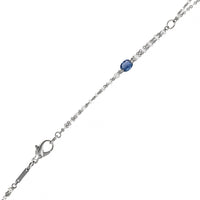 Platinum Multi Shaped Sapphire and Diamond By The Yard Necklace
