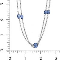 Platinum Multi Shaped Sapphire and Diamond By The Yard Necklace