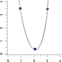 Platinum Blue Sapphire and Diamonds By The Yard Necklace