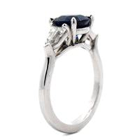 Platinum 4 Prong Sapphire and Diamond Ring