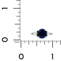 Platinum 4 Prong Sapphire and Diamond Ring