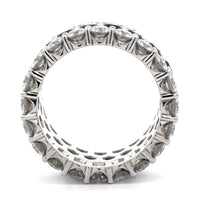 Platinum 3 Row Diamond and Sapphire Eternity Band