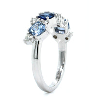 Penny Preville 18K White Gold Ombre Sapphire and Diamond Ring