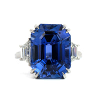 Platinum Blue Ceylon Sapphire and Diamond Ring
