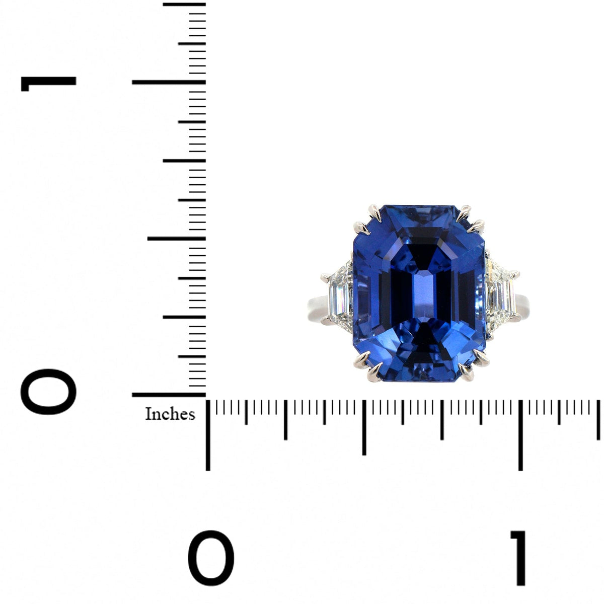 Platinum Blue Ceylon Sapphire and Diamond Ring